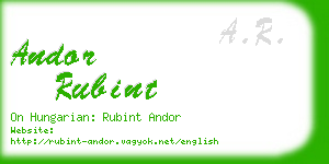 andor rubint business card